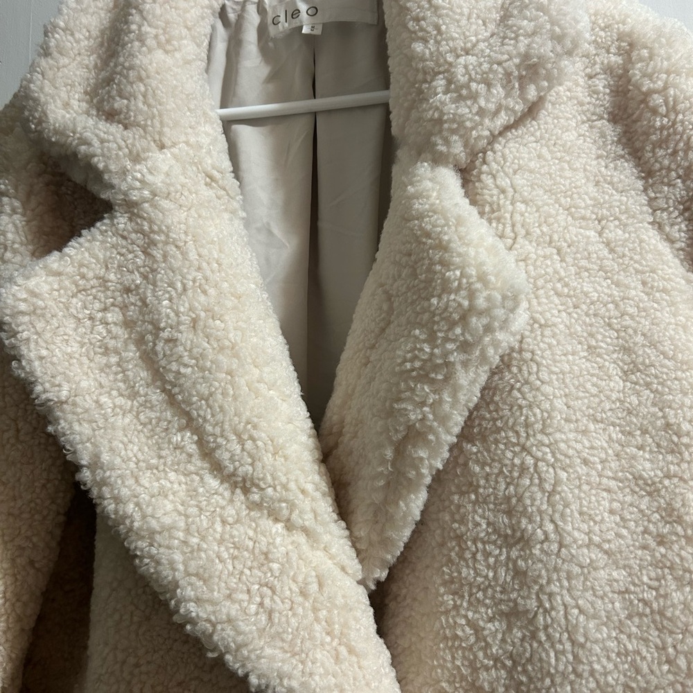 Cleo Women's Plush Cream Teddy Jacket